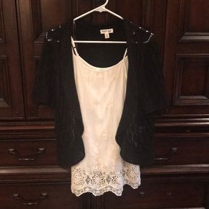Black crochet cardigan size M